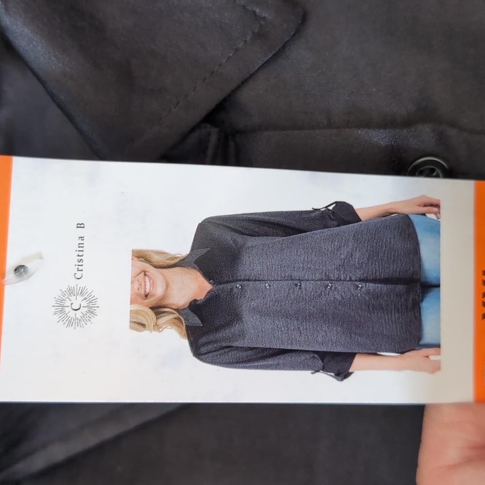 XXL: Christina B Black Satin Dress Shirt